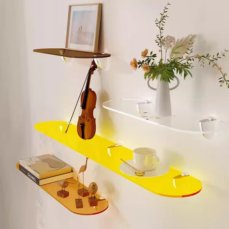 Home Bathroom Shelf - Mensola in acrilico perforata per soggiorno,