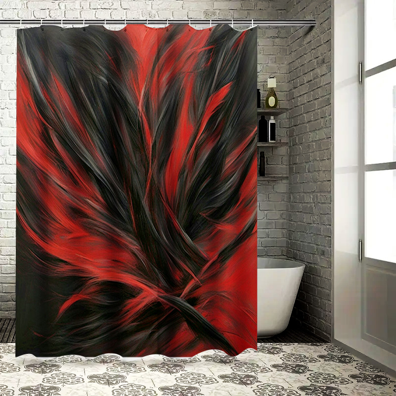 Home Decor Bathroom Ideas - Tenda da doccia con stampa astratta