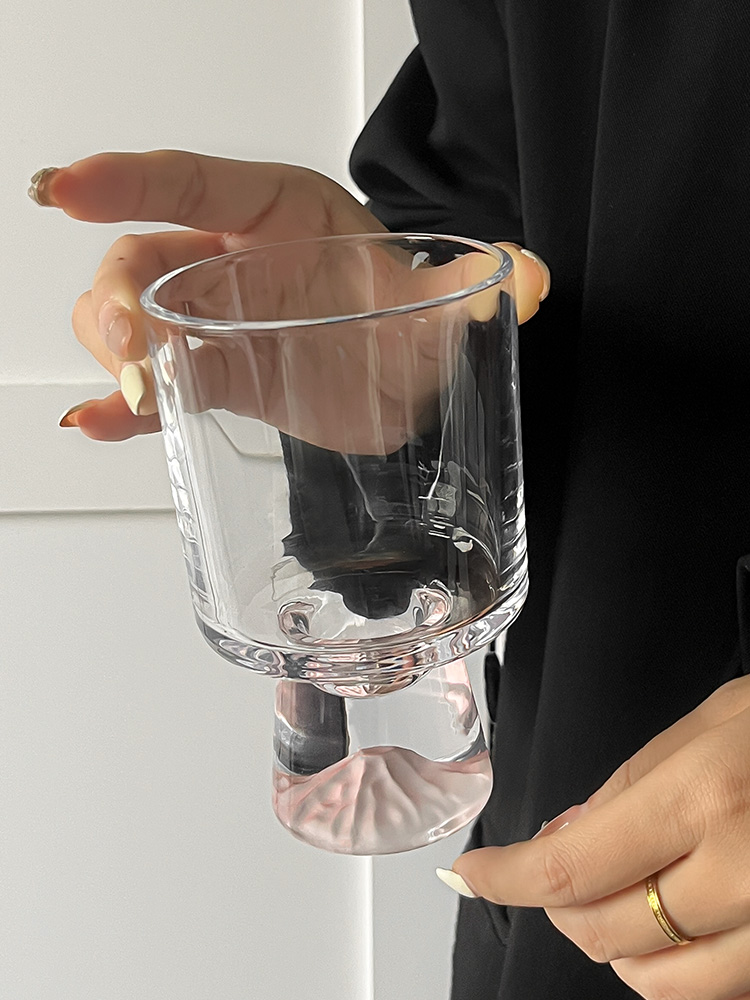 Yamazaki Home Bathroom Storage - Bicchiere in Vetro Rosa Montagna, Tazza