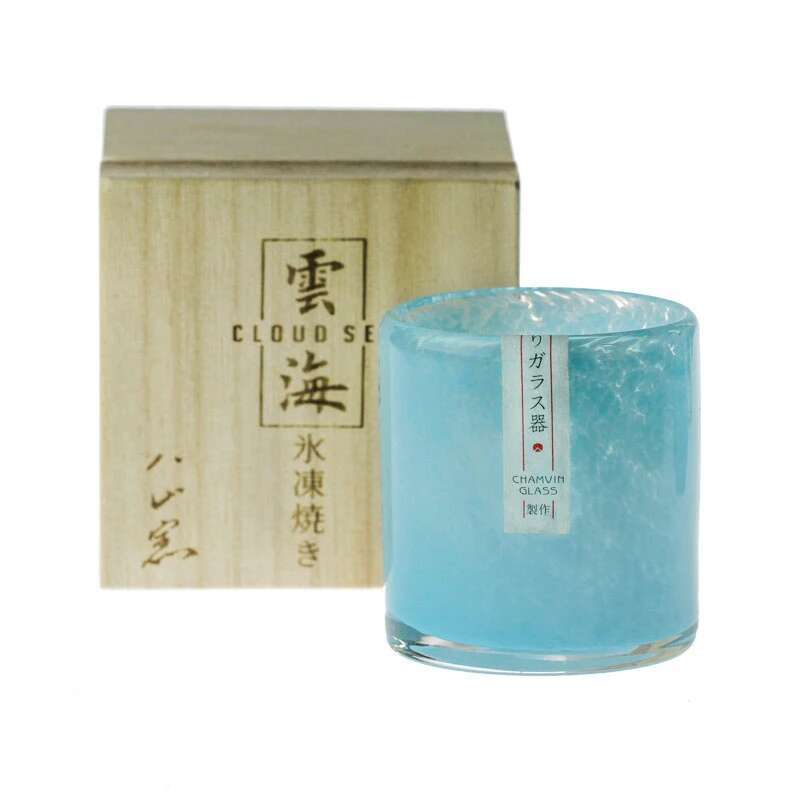 Yamazaki Home Bathroom Storage - Nuvole mare blu cristallo bicchiere di
