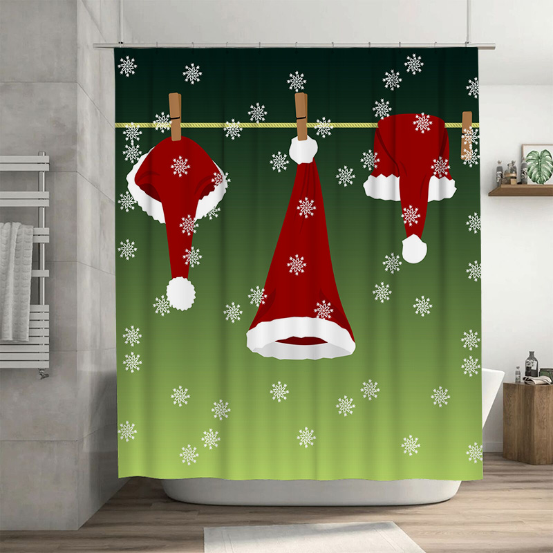 Home Decor Bathroom Ideas - TU Tenda da doccia natalizia festiva