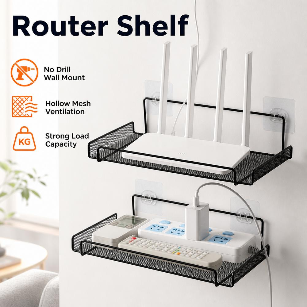Home Bathroom Shelf - Mensola per Router in Acciaio Inox