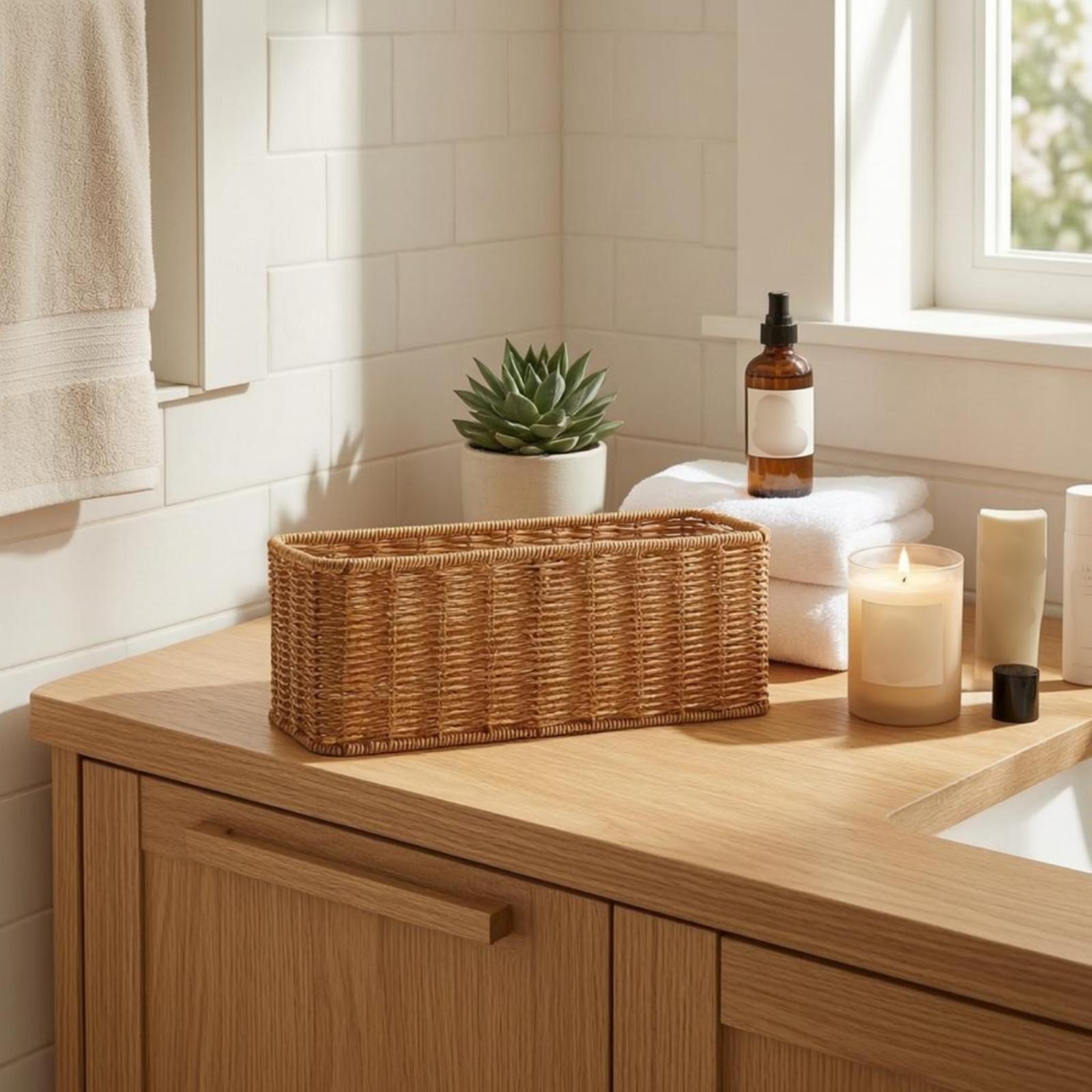 Cesto portaoggetti in rattan s - Home Essentials Bathroom Accessories recensione e prezzo