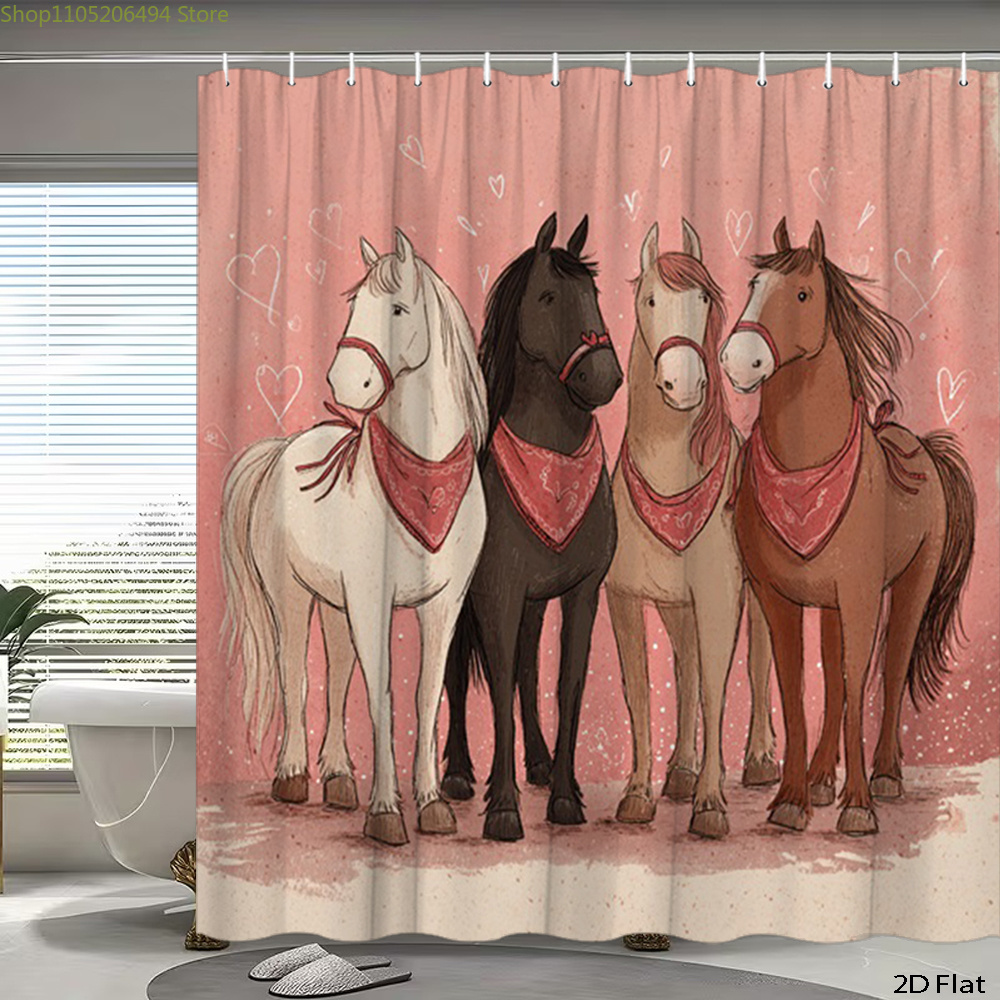 Tenda da doccia con cavalli ca - Home Decor Bathroom Ideas recensione e prezzo